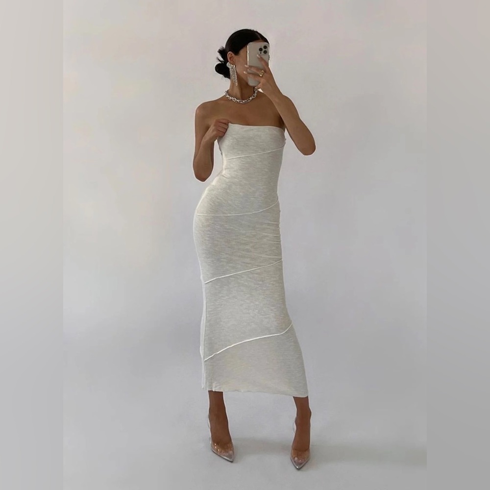 Princess Polly white strapless Oscar MIDI dress
